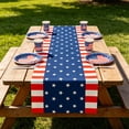thumbnail image 1 of Cififendec Patriotic Rustic Table Runner, 72"×13", 4th of July Star & Stripes Rustic Table Scarf, Red White Blue Decor for Memorial Day, Kitchen & Farmhouse Dining Table Decor, 1 of 5