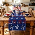thumbnail image 1 of Cififendec Patriotic Rustic Table Runner, 72"×13", 4th of July Star & Stripes Rustic Table Scarf, Red White Blue Decor for Memorial Day, Kitchen & Farmhouse Dining Table Decor, 1 of 5