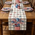 thumbnail image 1 of Cififendec Patriotic Rustic Table Runner, 72"×13", 4th of July Star & Stripes Rustic Table Scarf, Red White Blue Decor for Memorial Day, Kitchen & Farmhouse Dining Table Decor, 1 of 5