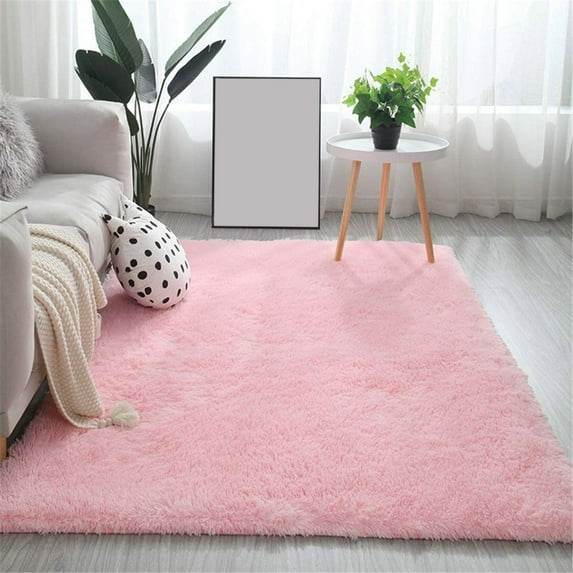 Cififendec Pink Area Rugs for Bedroom Living Room, Fluffy Fuzzy Furry Shag Carpet, Plush Soft Cute Aesthetic Floor Rug for Teen Dorm Home Decor