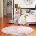 thumbnail image 1 of Cififendec Round Rug Brown Circle Area Rug Fluffy Fuzzy Bedroom Carpet, Home Decor Aesthetic Plush Soft Shaggy Floor Living Room Computer Chair Floor Mat Yoga Mat, 1 of 5