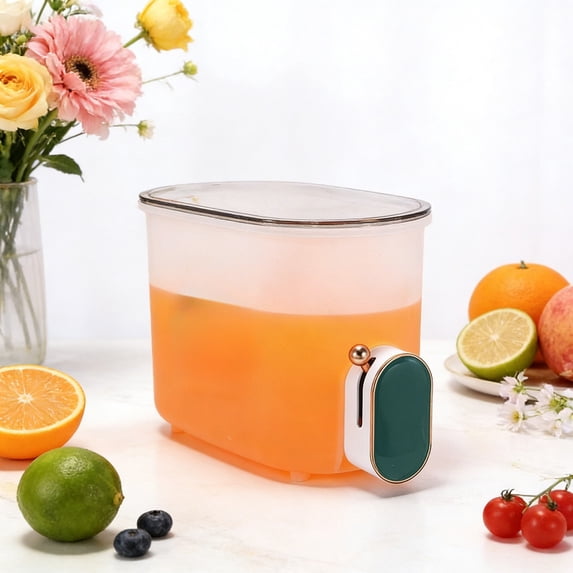 Cififendec Tap Dispenser Beverage Container, 5L, Refrigerator Safe Cold Water Pitcher for Homemade Fruit Tea Juice & Household Cold Drink Storage