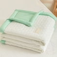 thumbnail image 1 of Cififendec Waffle Weave Cooling Summer Quilt, 78.74"×59.05", Fresh Two-Tone Comforter, Stain-Resistant Washable Blanket for Bedroom, Air-Conditioned Room and All-Season Use(Green), 1 of 5