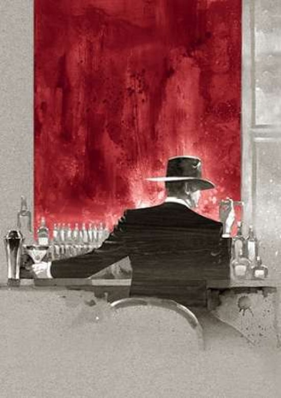 Cigar Bar Red Study Canvas Art - Brent Lynch (20 x 28)
