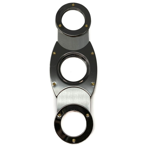 Cigar Boulevard Cigar Cutter Gun Metal Double Stainless Steel Blades O Round Handles