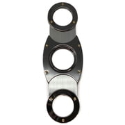 Cigar Boulevard Cigar Cutter Gun Metal Double Stainless Steel Blades O Round Handles