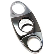 Cigar Boulevard Cigar Cutter Silver and Gun Metal Double Stainless Steel Blades U Handles