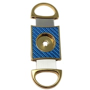 Cigar Boulevard Perfect Cigar Cutter Star Gold-Blue Carbon Fiber Body. Lifetime Guarantee