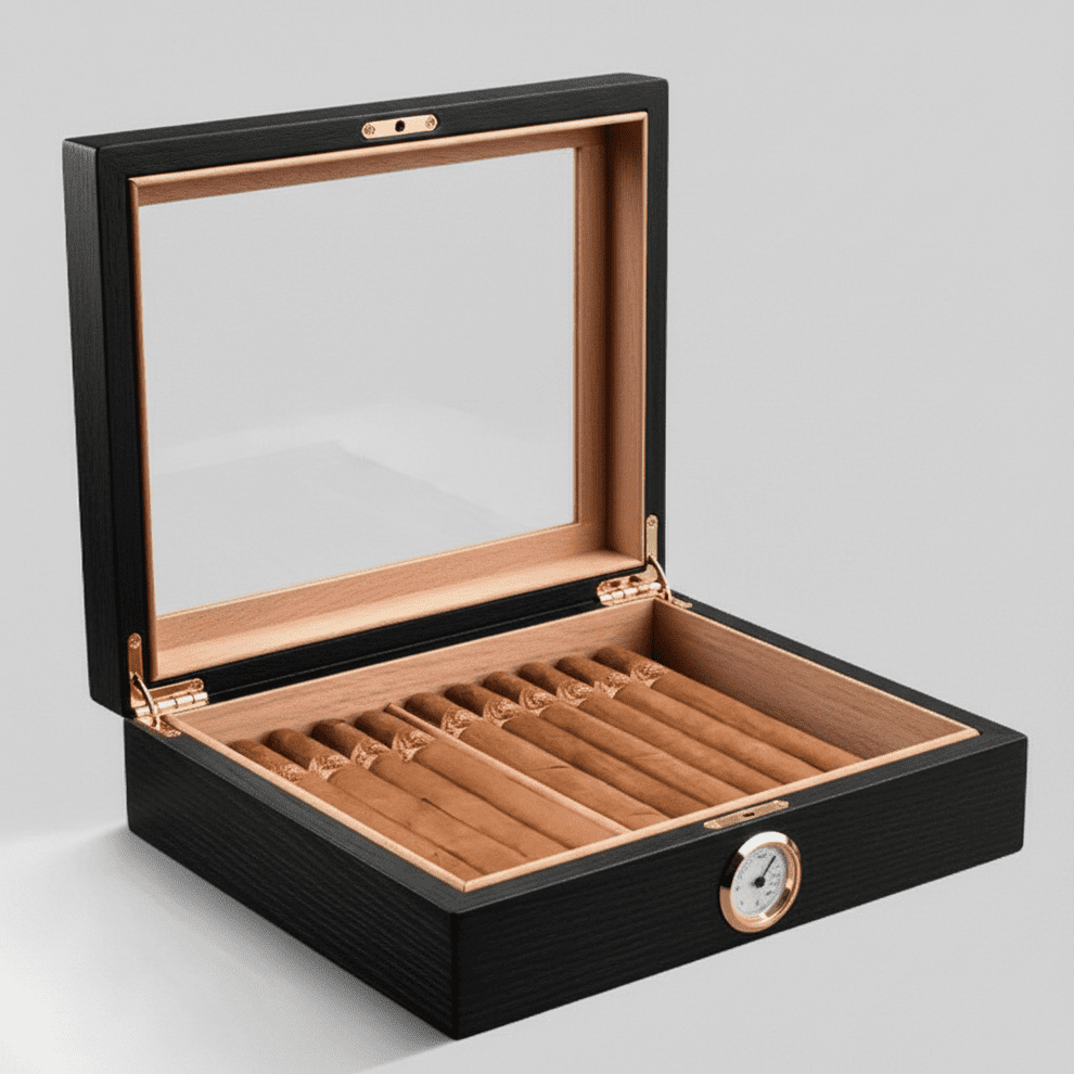 Cigar Box, Spanish Cedar, Black Color