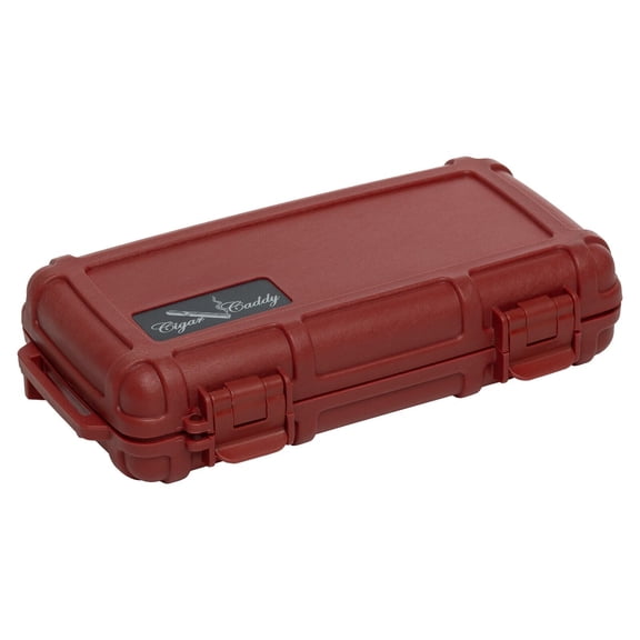 Cigar Caddy 3400 Waterproof Travel Cigar Humidor for 5 Cigars - Red