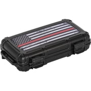 Cigar Caddy Waterproof Travel Cigar Humidor for 5 Cigars, First Responders Series, Red Line