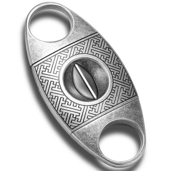 Cigar Cutter Sharp Stainless steel blade Travel Portable Cigar Cutter V-shaped Cigar Scissors Gift Box Set (01)