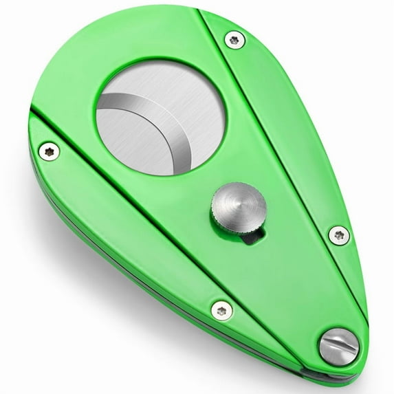 Cigar Cutter Stainless Steel Blade Sharp, Smooth and Durable Portable Water Drop Cigar Cutter CE-25D5,SKU00113-松绿色