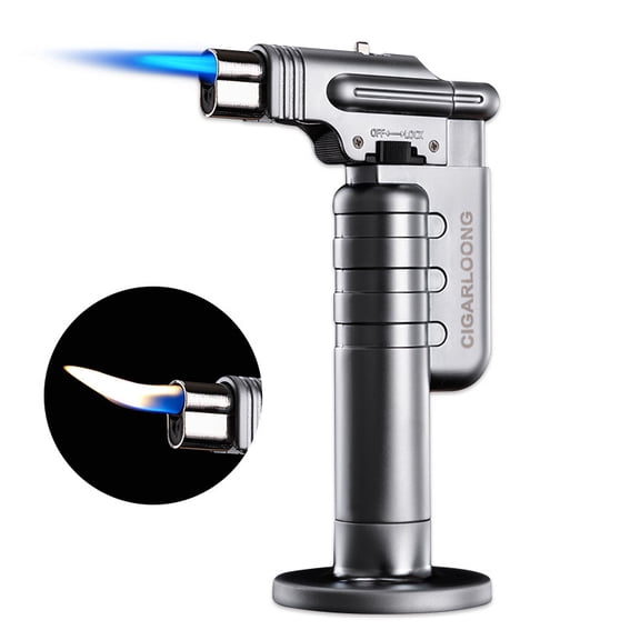 Cigar Desktop Lighter Windproof Straight Metal Stainless Steel Oversized Lighter Cigarette Lighter