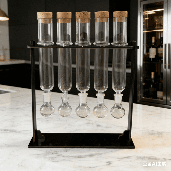 Cigar Flavor Injector Humidifier, Clear Cigar Infuser Glass Tube Kit with Handmade Wooden Base, Airtight Cap for DIY Flavor Infusion, Aromatherapy Display Rack for Cigars Lovers and Enthusiasts