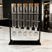Cigar Flavor Injector Humidifier, Clear Cigar Infuser Glass Tube Kit with Handmade Wooden Base, Airtight Cap for DIY Flavor Infusion, Aromatherapy Display Rack for Cigars Lovers and Enthusiasts