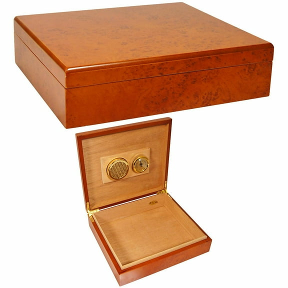 Cigar Humidor Cuban Crafters El Mio Burl for 25 Cigars