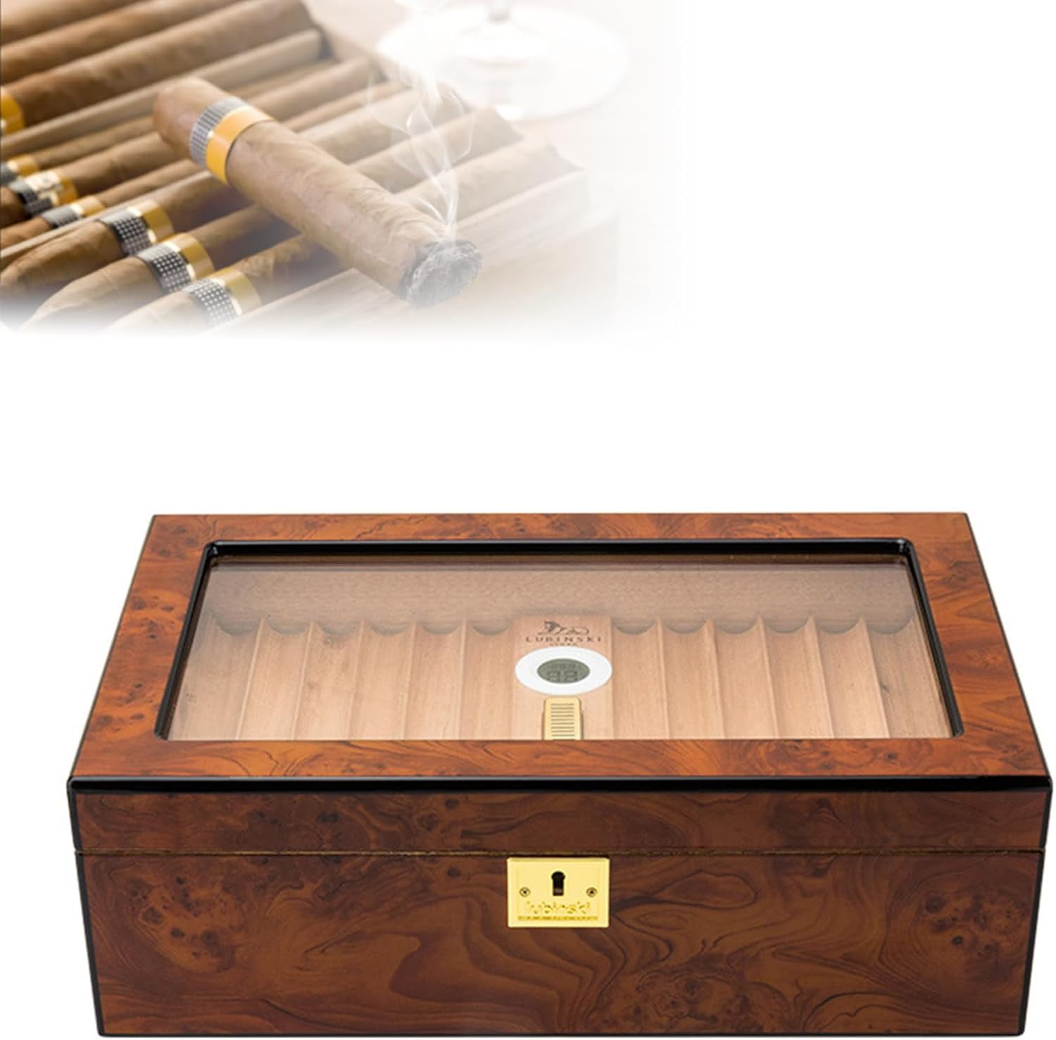 Cigar Humidor for 50 Cigars - Humidor humidor with Hygrometer and ...