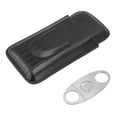 Cigar Leather Case Travel Portable Cigar Holder with Cigar Cutter