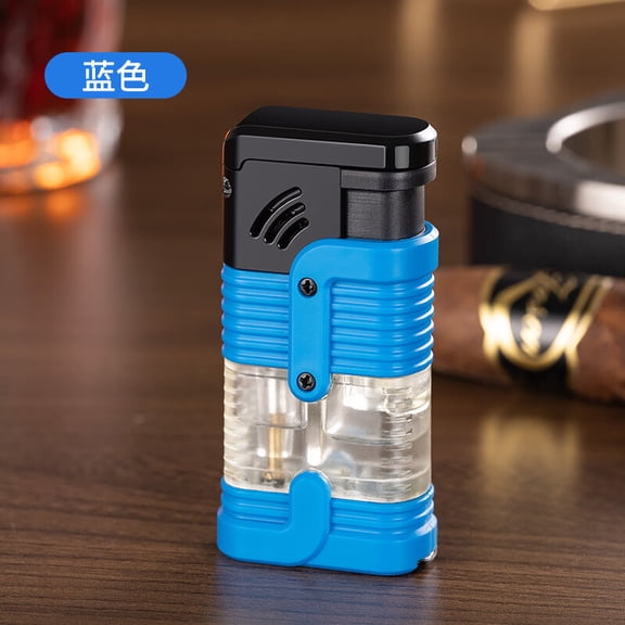 Cigar Lighter Cigar Knife Windproof Three Fire Lighter Creative Inflatable Gold