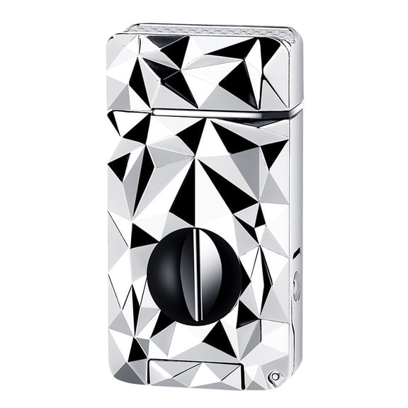 Cigar Lighter Diamond Inflatable Direct Punching Windproof 4-In-1 Multifunctional V Scissors Puncher Lighter Cb-25Ar2