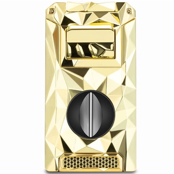 Cigar Lighter Diamond Inflatable Direct Punching Windproof 5-In-1 Multifunctional V Scissors Puncher Lighter Cb-25Ar3