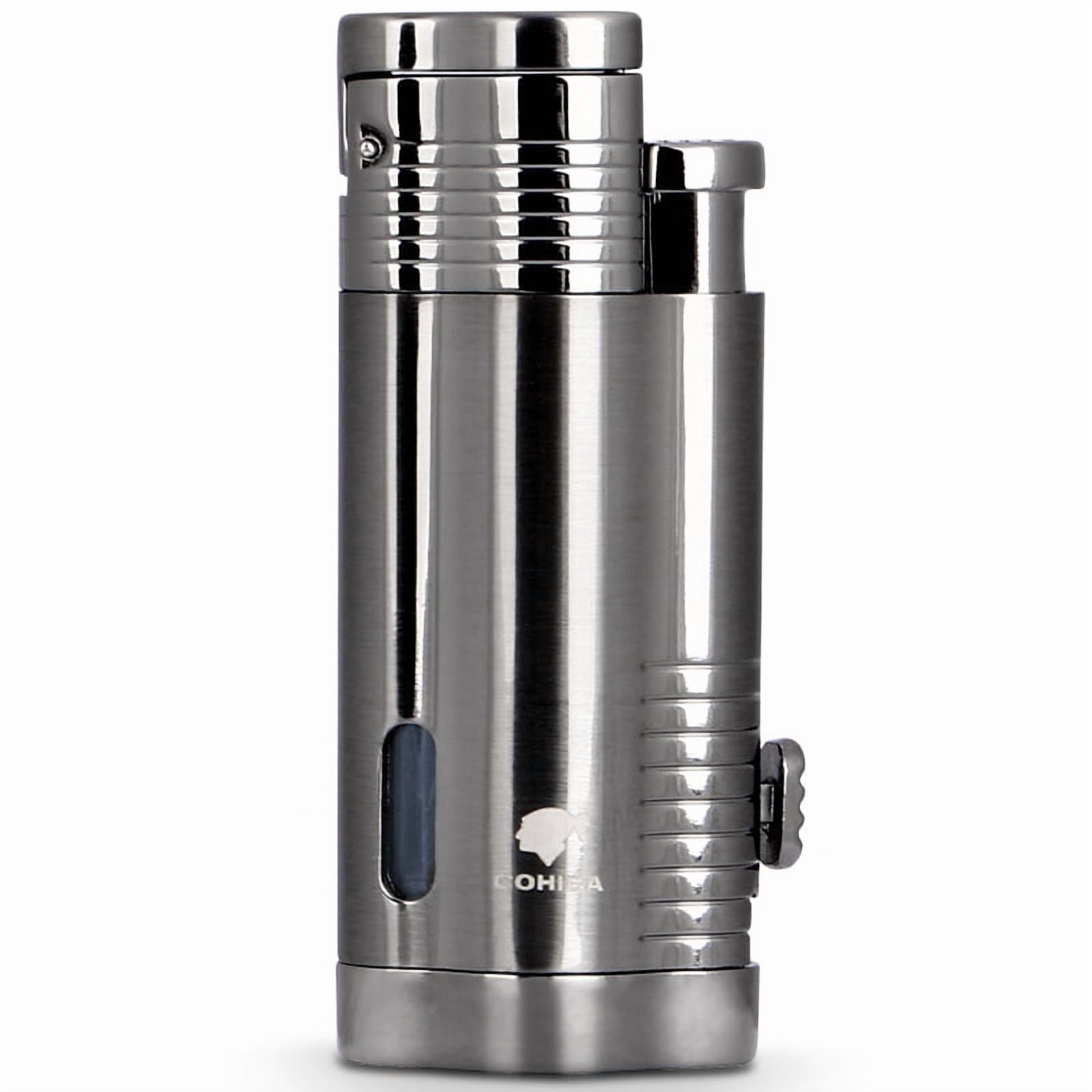 Cigar Lighter Fashion Trend Windproof Direct Punch Metal Titanium Alloy Small Spray Gas Lighters Gift Box