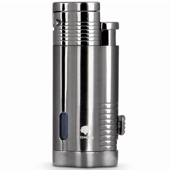 Cigar Lighter Fashion Trend Windproof Direct Punch Metal Titanium Alloy Small Spray Gas Lighters Gift Box
