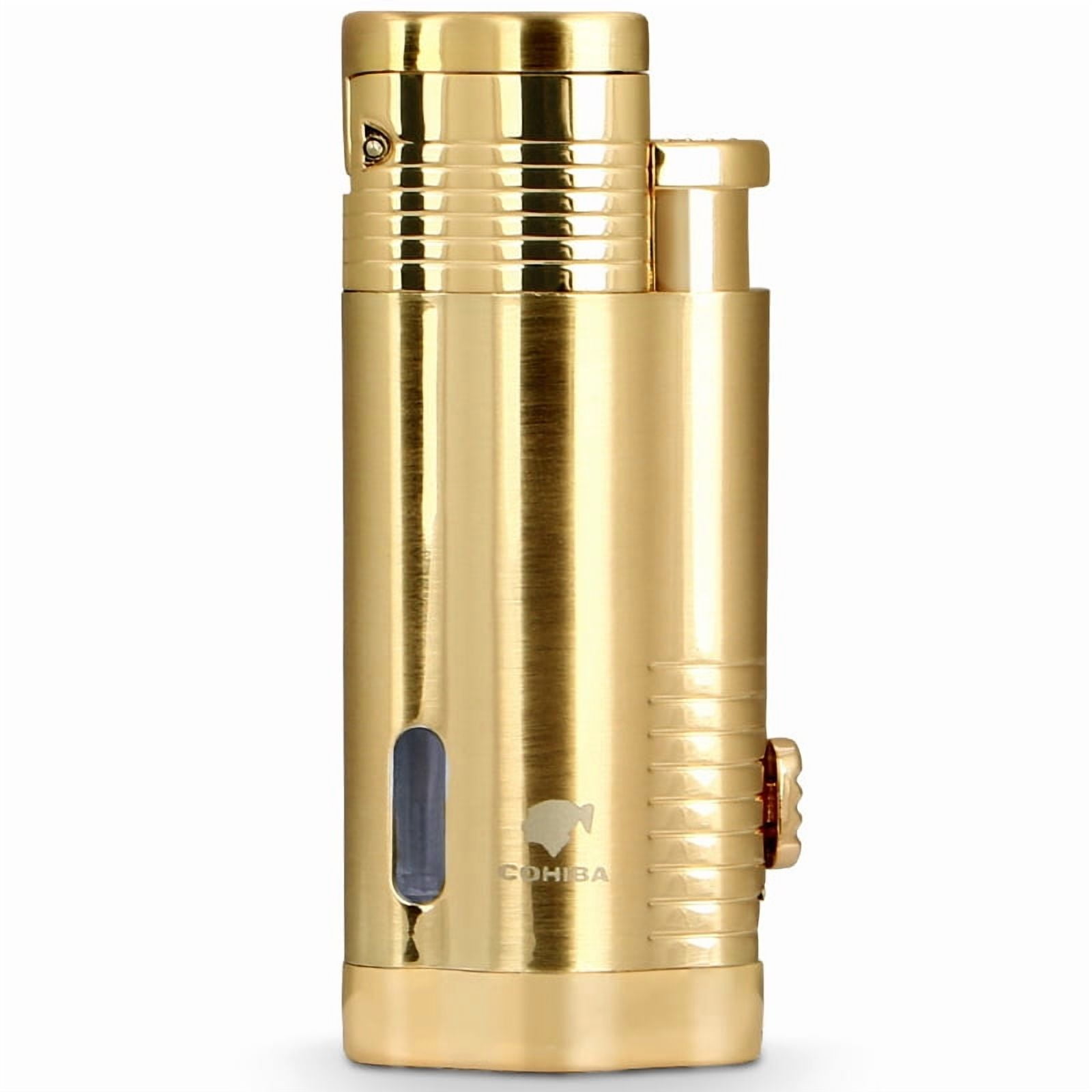 Cigar Lighter Fashion Trend Windproof Direct Punch Metal Titanium Alloy Small Spray Gas Lighters Gift Box