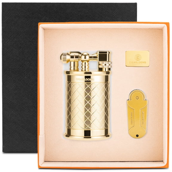Cigar Lighter Firestone Suit Windproof Direct Punch Metal Lighter Gift Box Cl-112