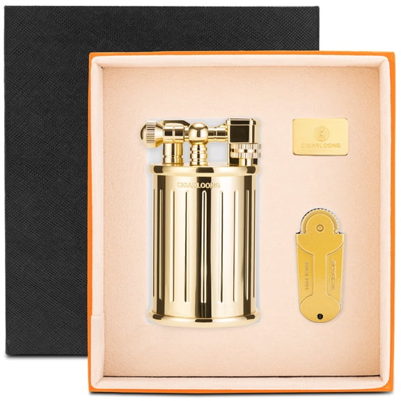 Cigar Lighter Firestone Suit Windproof Direct Punch Metal Lighter Gift Box Cl-112