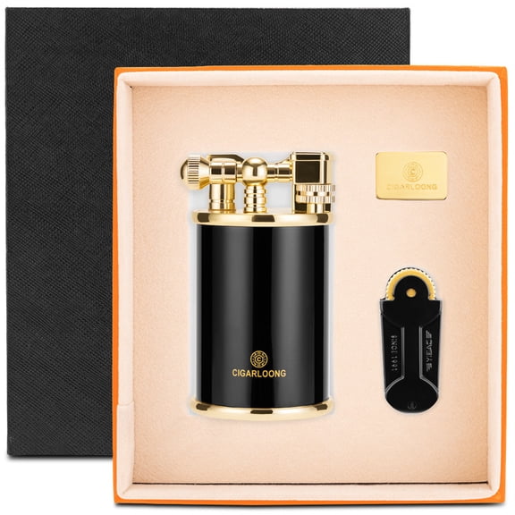 Cigar Lighter Firestone Suit Windproof Direct Punch Metal Lighter Gift Box Cl-112