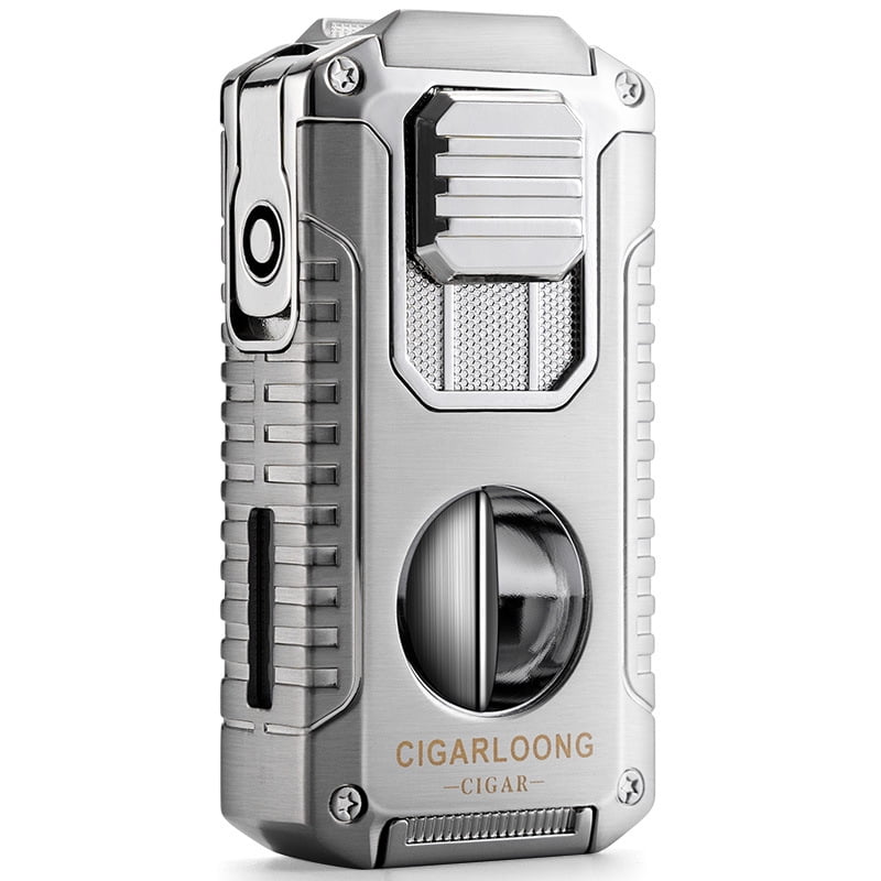 Cigar Lighter Five-In-One Multi-Functional Convenient Cigar Scissors Drill Holder Through Needle Integrated Lighter Cl-24Hx