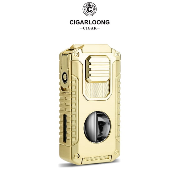 Cigar Lighter Five-In-One Multi-Functional Convenient Cigar Scissors Drill Holder Through Needle Integrated Lighter Cl-24Hx