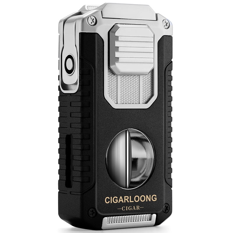 Cigar Lighter Five-In-One Multi-Functional Convenient Cigar Scissors Drill Holder Through Needle Integrated Lighter Cl-24Hx