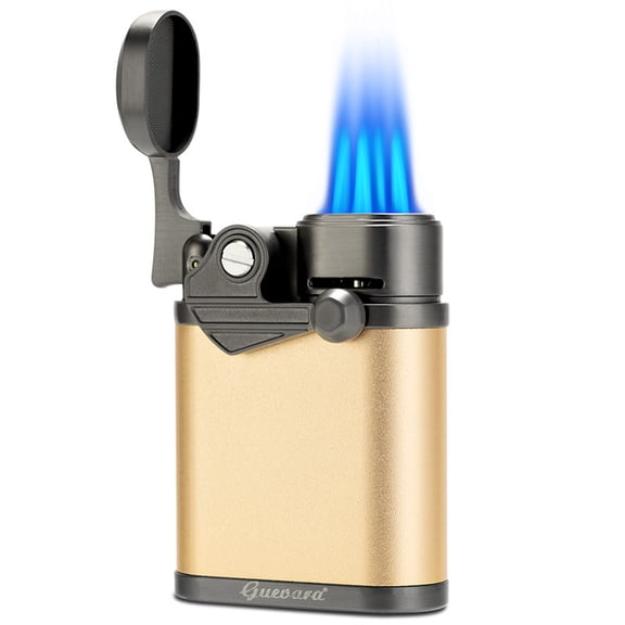 Cigar Lighter Inflatable Windproof Straight Blue Flame Cigarette Holder Design Alloy Lighter With Cigar Drill