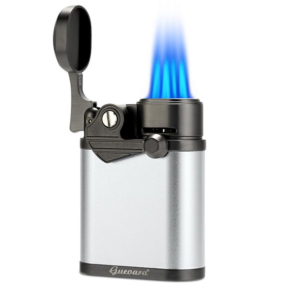 Cigar Lighter Inflatable Windproof Straight Blue Flame Cigarette Holder Design Alloy Lighter With Cigar Drill
