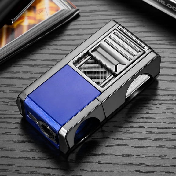 Cigar Lighter Multi-Functional Direct Impact Fire Side V-Shaped Scissors Cigarette Holder Alloy Cigar Lighter Cb-24L1