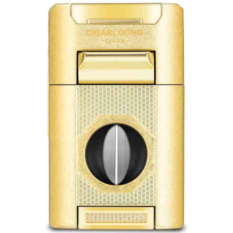 Cigar Lighter Multifunctional With Cigar Shears Cigar Drill Cigar Shot Gift Box 4 Fire Straight Windproof