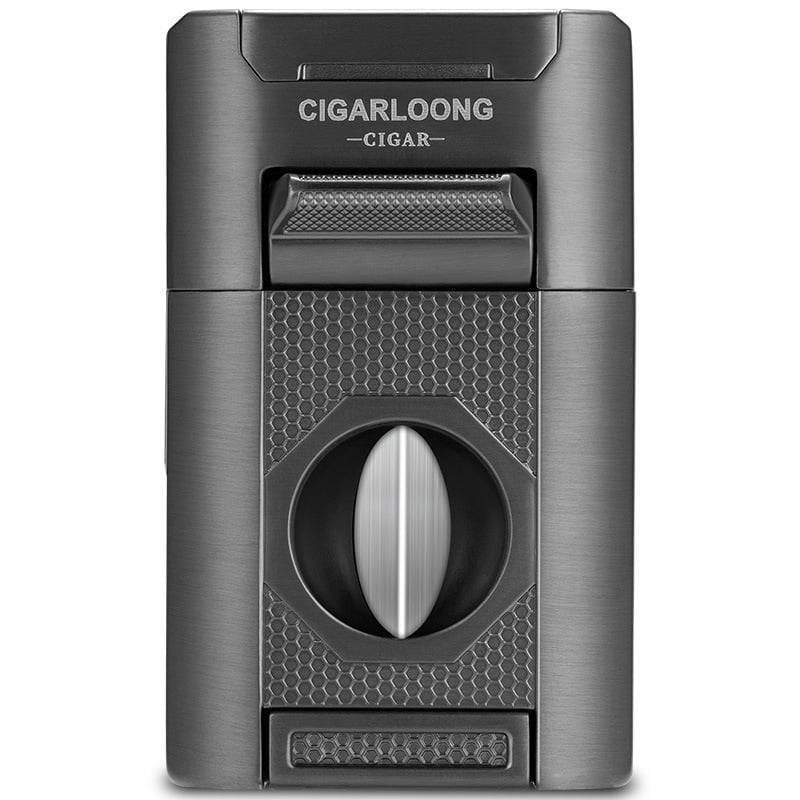 Cigar Lighter Multifunctional With Cigar Shears Cigar Drill Cigar Shot Gift Box 4 Fire Straight Windproof