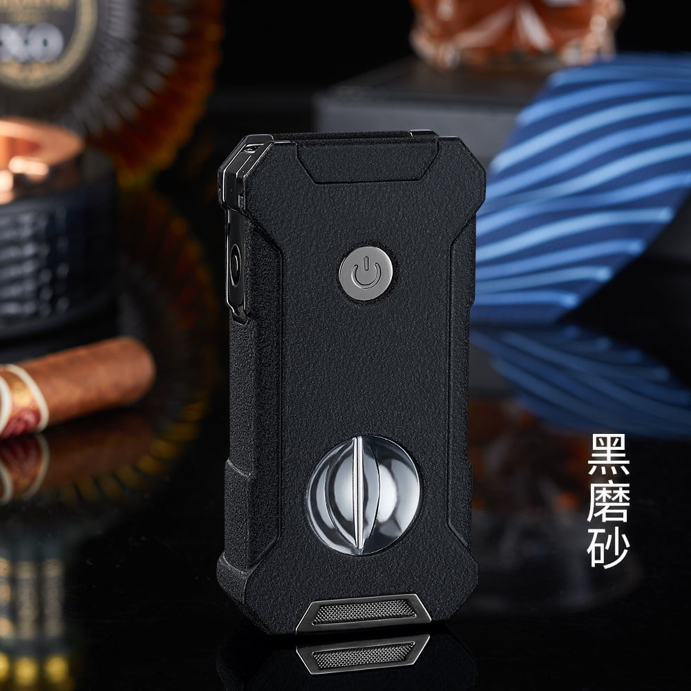 Cigar Lighter Straight Windproof Multifunctional V Cutter Hole Puncher 5 In 1 Cigar Lighter Cb-25Bx