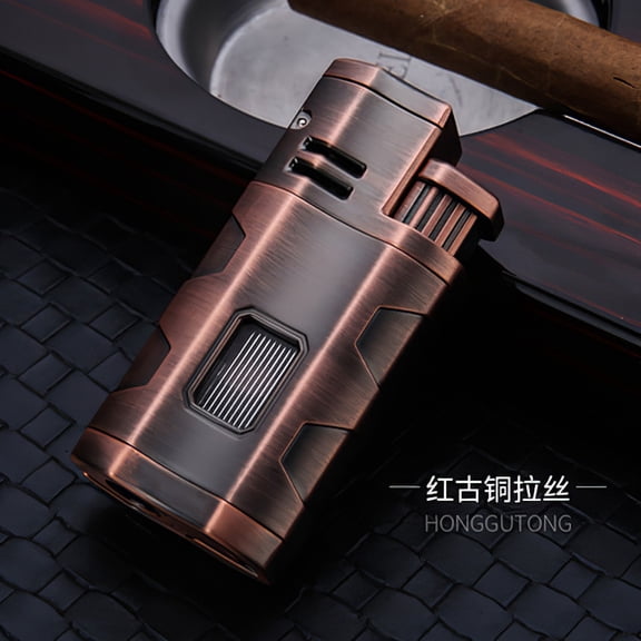 Cigar Lighter Three Fire Straight Windproof Titanium Cigar Drill To Send Boyfriend Creative Personality