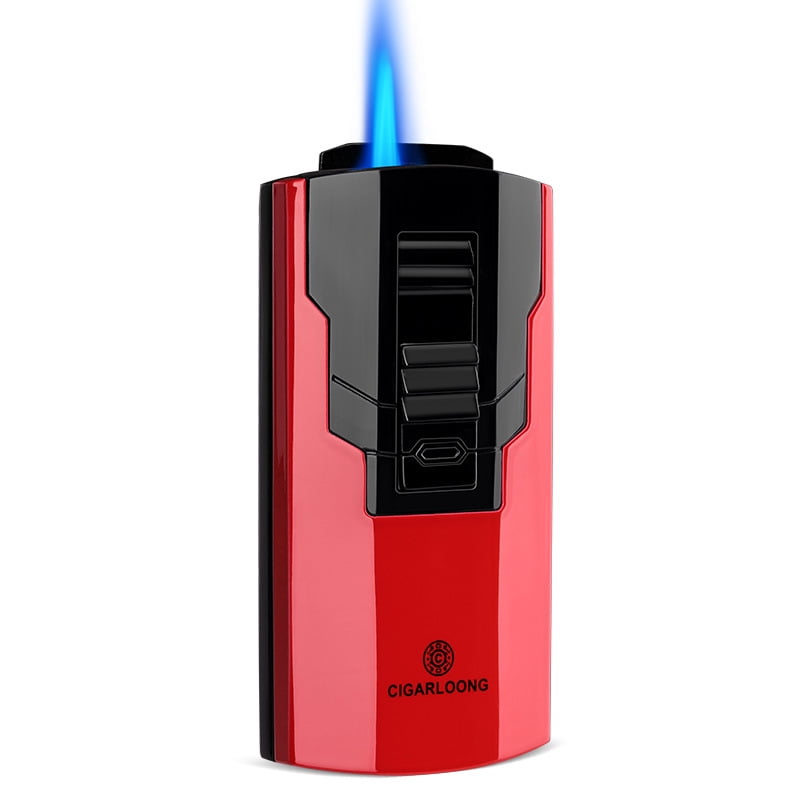 Cigar Lighter Titanium Metal Carbon Fiber Inflatable Windproof Torch Lighter Gift Box