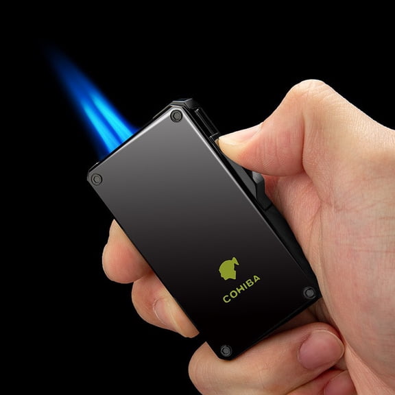 Cigar Lighter Windproof Direct Punch Double Fire Inflatable Blue Flame Cigarette Lighter Clb-22Ae8