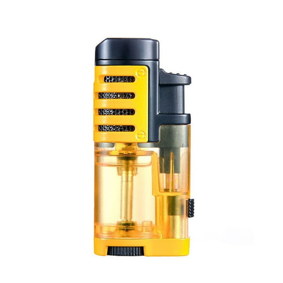 Cigar Lighter, Windproof Direct Thrust, Convenient Blue Flame Transparent Lighter