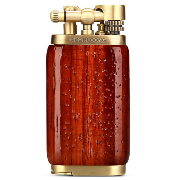 Cigar Lighter Windproof Point Moxa Wooden Portable Retro Yellow Flame Men's Pipe Lighter Cl-096