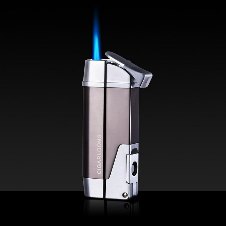 inflatable cigarette Cigar Lighter Windproof Straight Forward Lighter Lock Fire Switch Inflatable  Gas Cigarette Lighter
