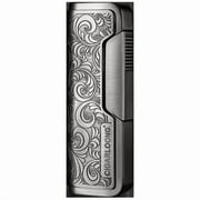 Cigar Lighter Windproof Straight Lighter Art Carved Inflatable Metal Lighter Gift Box Packaging