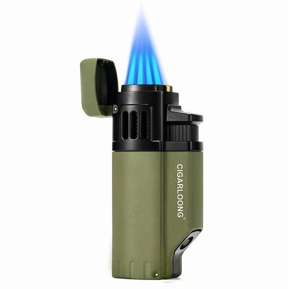 Cigar Lighter With Cigar Drill, Cigar Tray Gift Box, Portable And Multi-Functional C