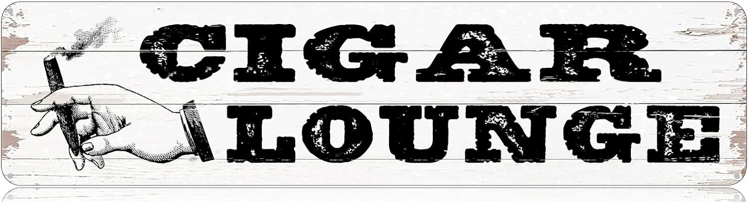 Cigar Lounge Metal Street Tin Sign Smoke Room Funny Vintage Slim Tin ...